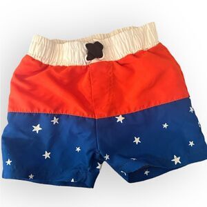 Andy & Evan Red, White and Blue Swim Trunks Size 18m